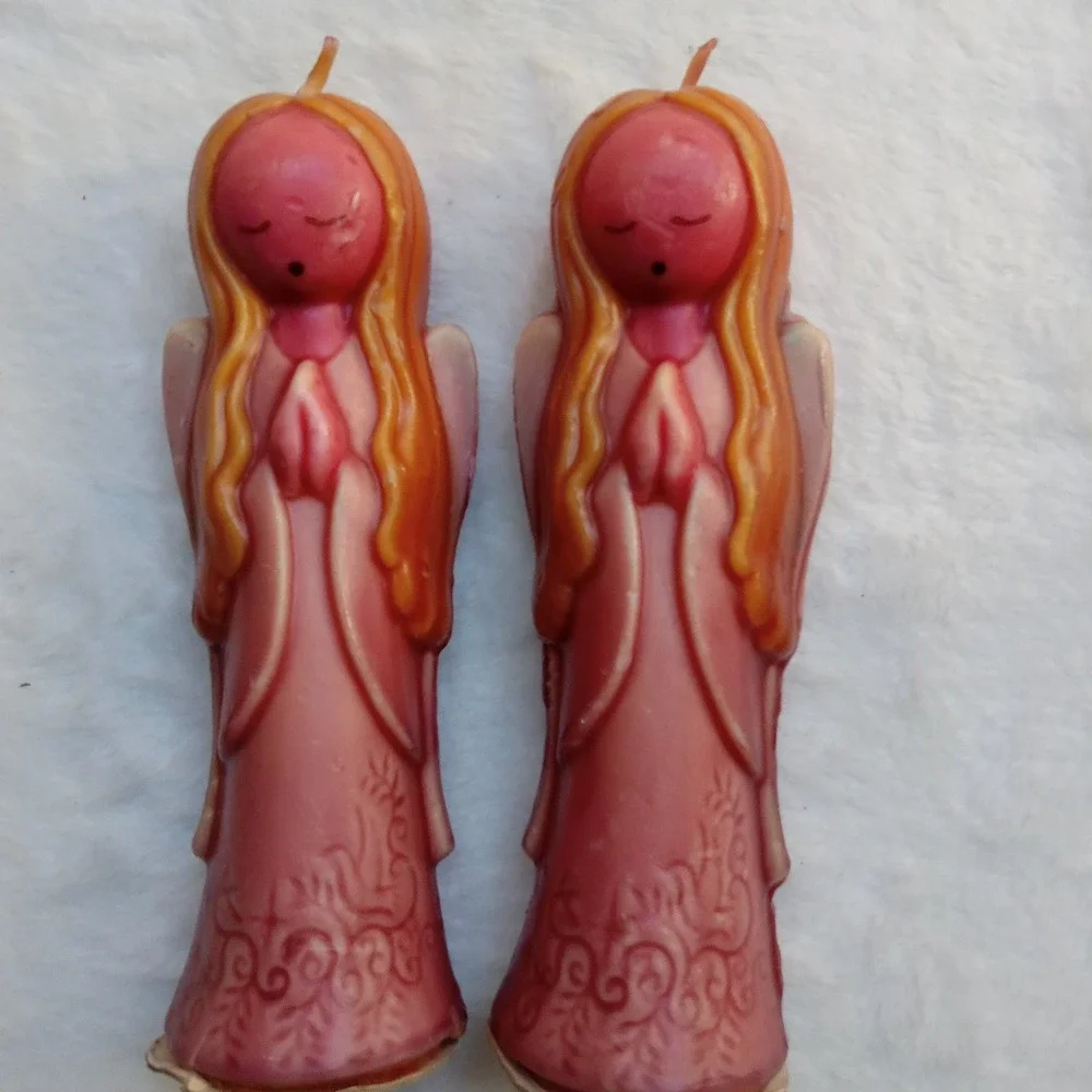 Two Vintage Heirloom Praying Angel Candles‎